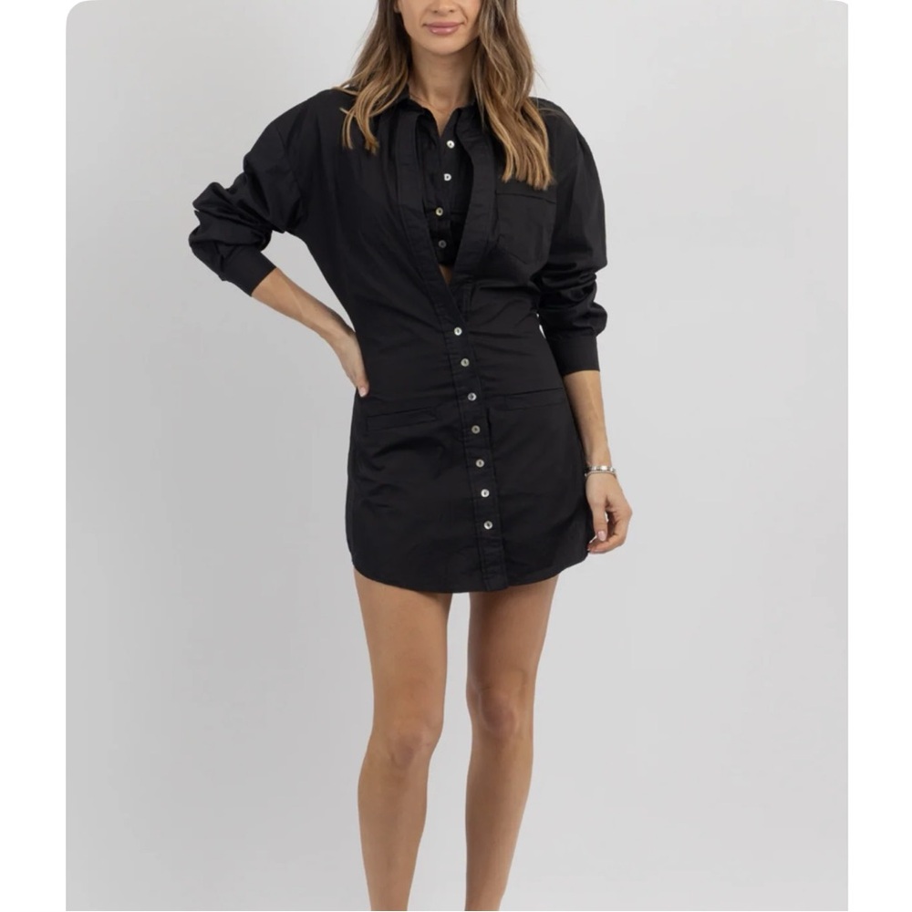 Elegant Black Button-Up Dress
